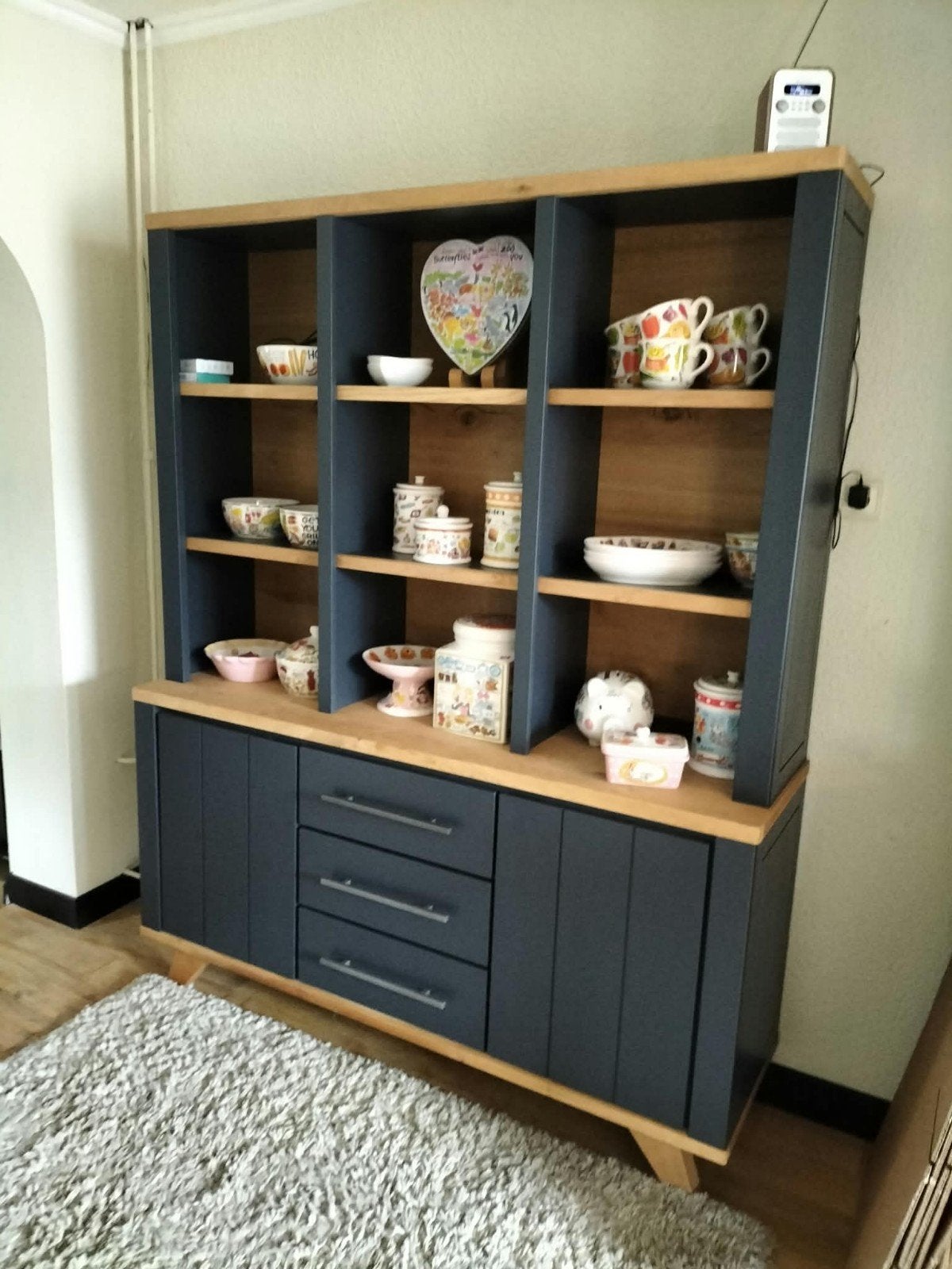 Complete Woonkamerset: Dressoir, Vitrinekast en Boekenkast