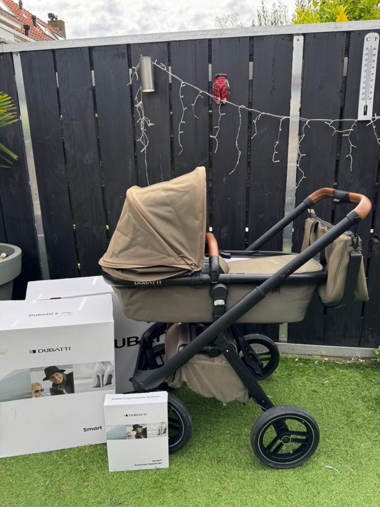 Dubatti one kinderwagen leger groen compleet, Ophalen, Gebruikt