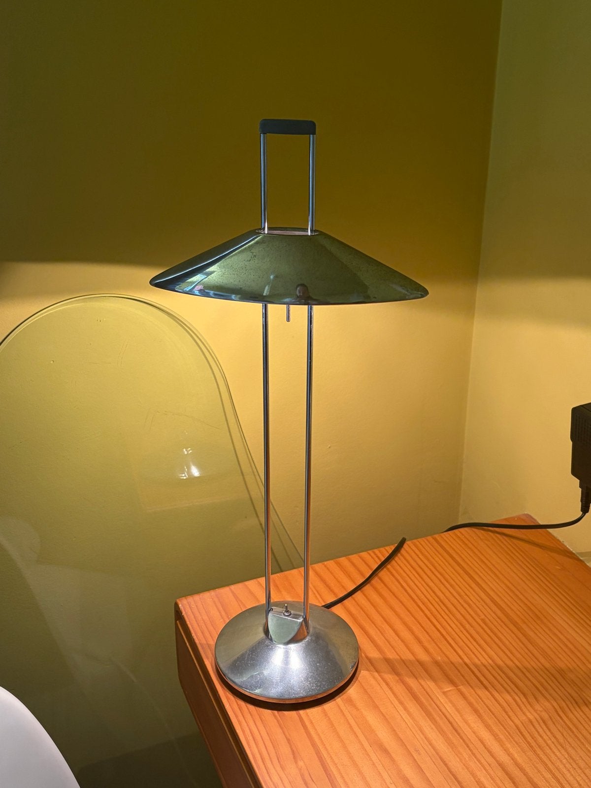 Space age chrome tafellamp, Ophalen of Verzenden, Gebruikt, Metaal, 50 tot 75 cm