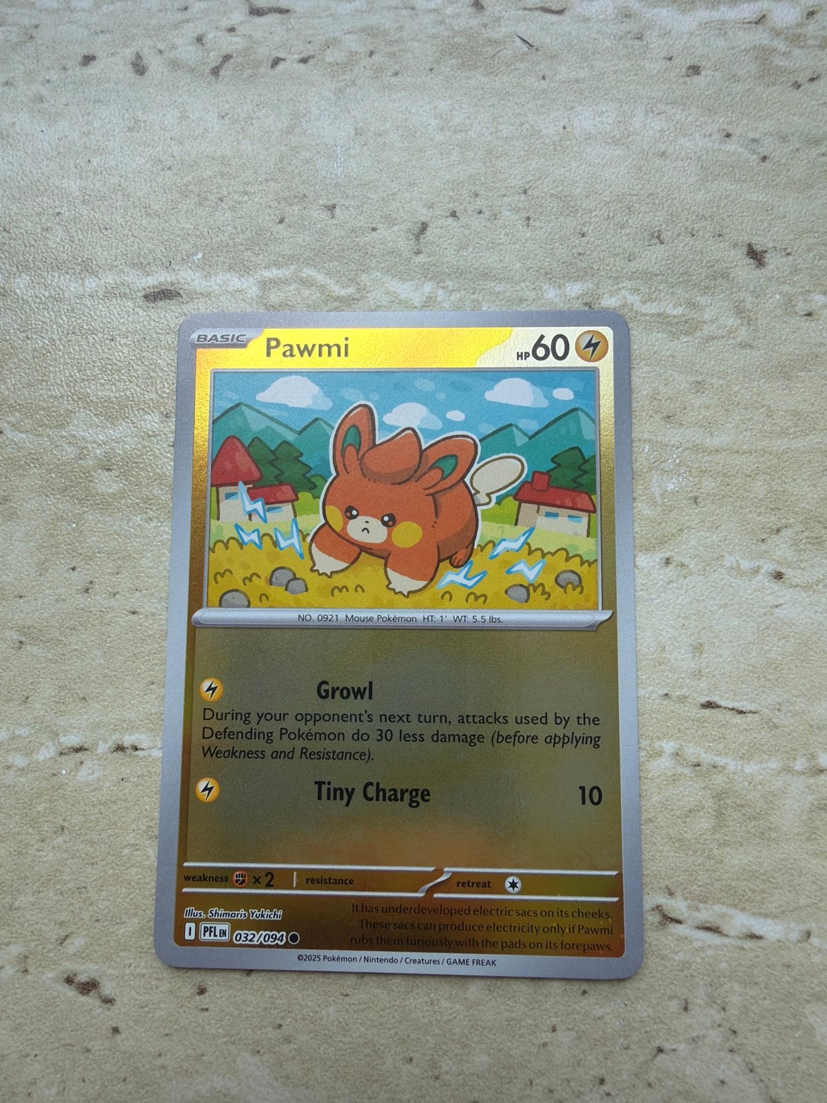 Pawmi Pokémon Kaart - Basic - HP60 - 032/094, Ophalen, Nieuw, Losse kaart