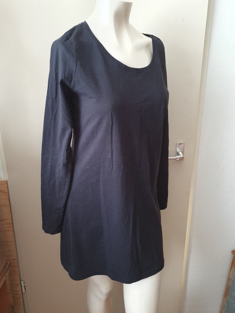 Zwarte katoenen jurk pyjama nachthemd maat XL, Ophalen of Verzenden, Gedragen, Maat 46/48 (XL) of groter