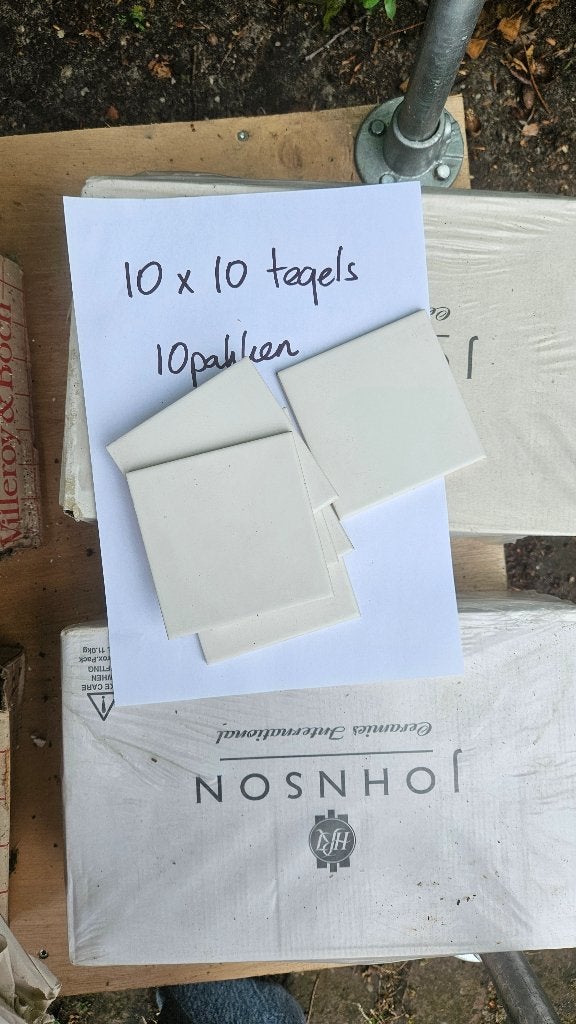 Wandtegels glanzend wit 10 x 10 cm, tien dozen, Doe-het-zelf en Verbouw, Tegels, Ophalen, Nieuw, Minder dan 20 cm, Wandtegels
