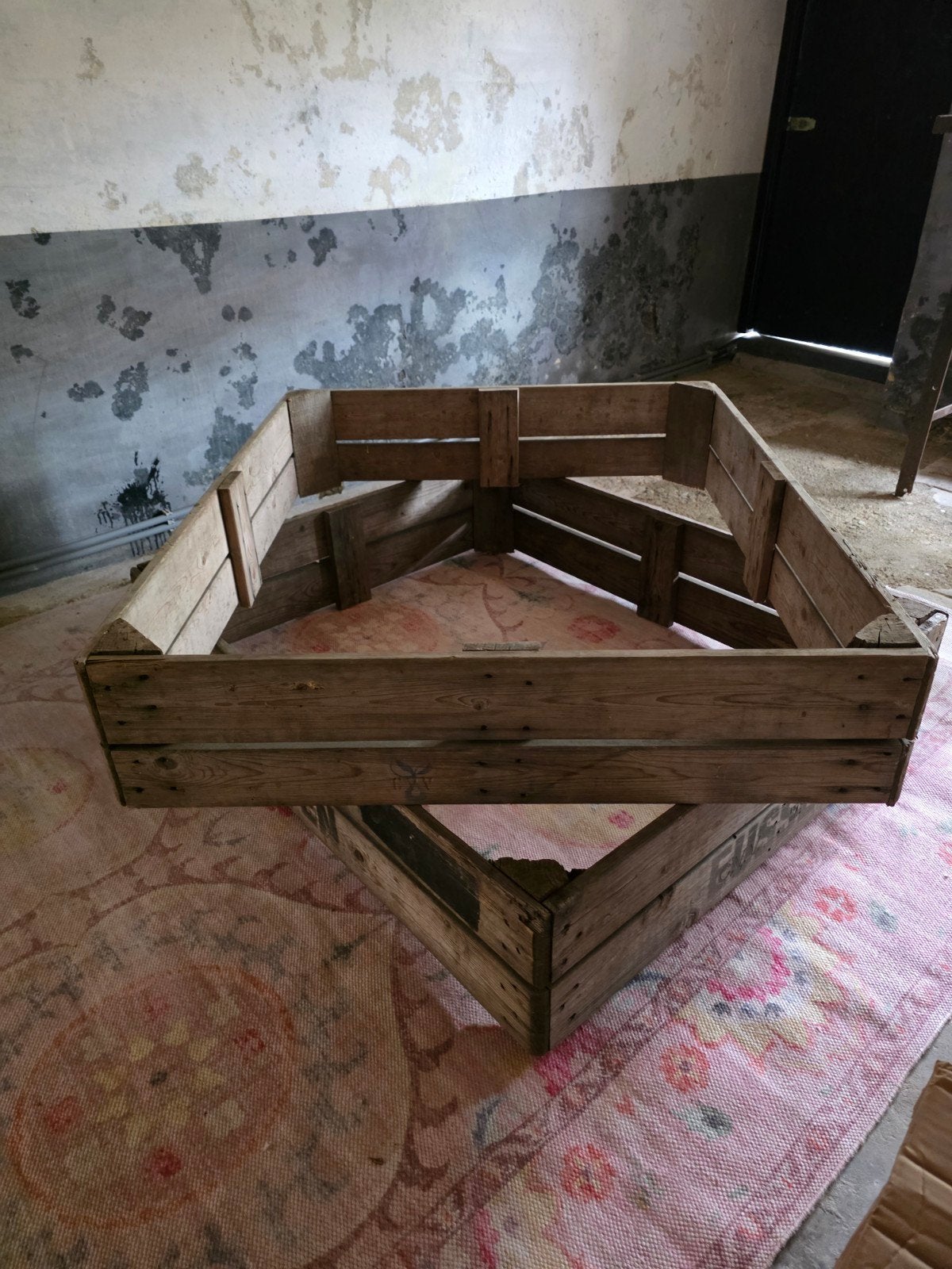 Moestuinbak / plantenbak van oude fruitkist 2 stuks, Ophalen, Gebruikt, Minder dan 30 cm, 100 cm of meer