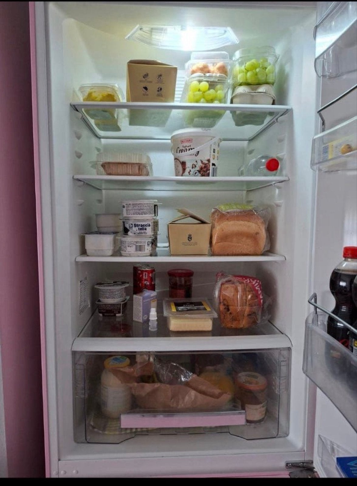 Smeg Koelkast met Aparte Vriezer - Roze, Witgoed en Apparatuur, 200 liter of meer, 60 cm of meer, Met aparte vriezer, Zo goed als nieuw