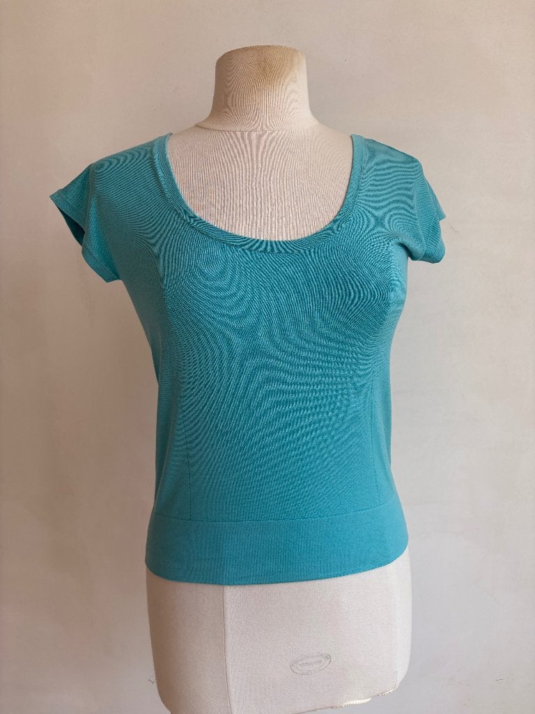 max mara top maat L blauw, Kleding | Dames, Zo goed als nieuw, Korte mouw, Verzenden, Blauw