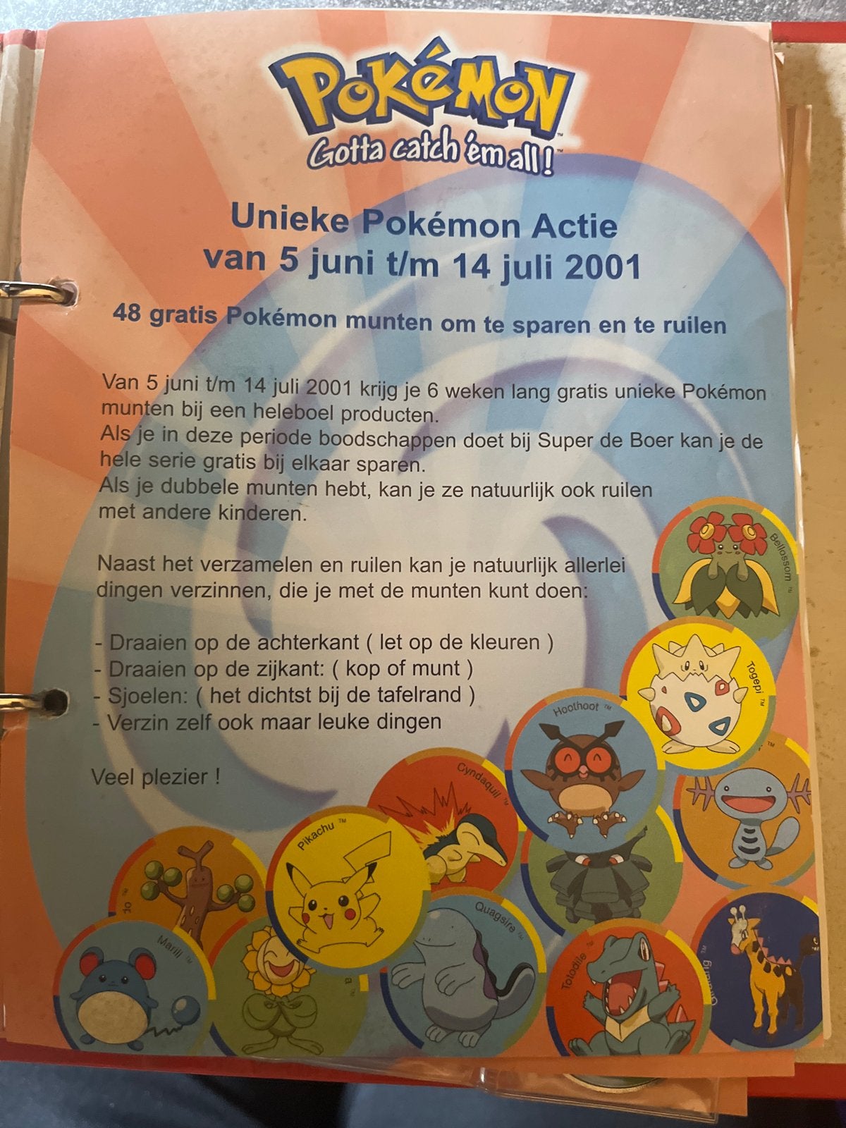 Niet Complete set Pokémon munten Super de Boer 2001, Ophalen of Verzenden, Zo goed als nieuw, Overige typen