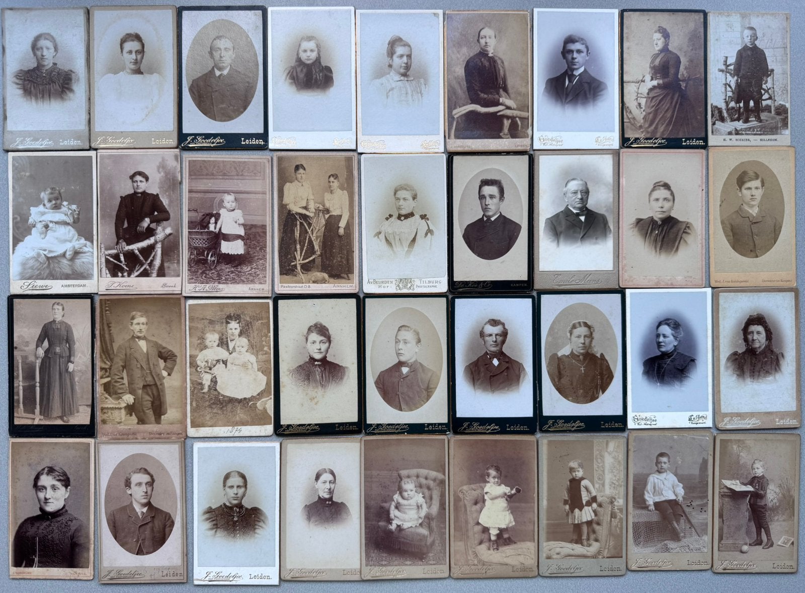 CDV 36 x Leiden Deventer Sneek Arnhem Kampen Zaandam, Gebruikt, Foto, Klederdracht, Ophalen of Verzenden