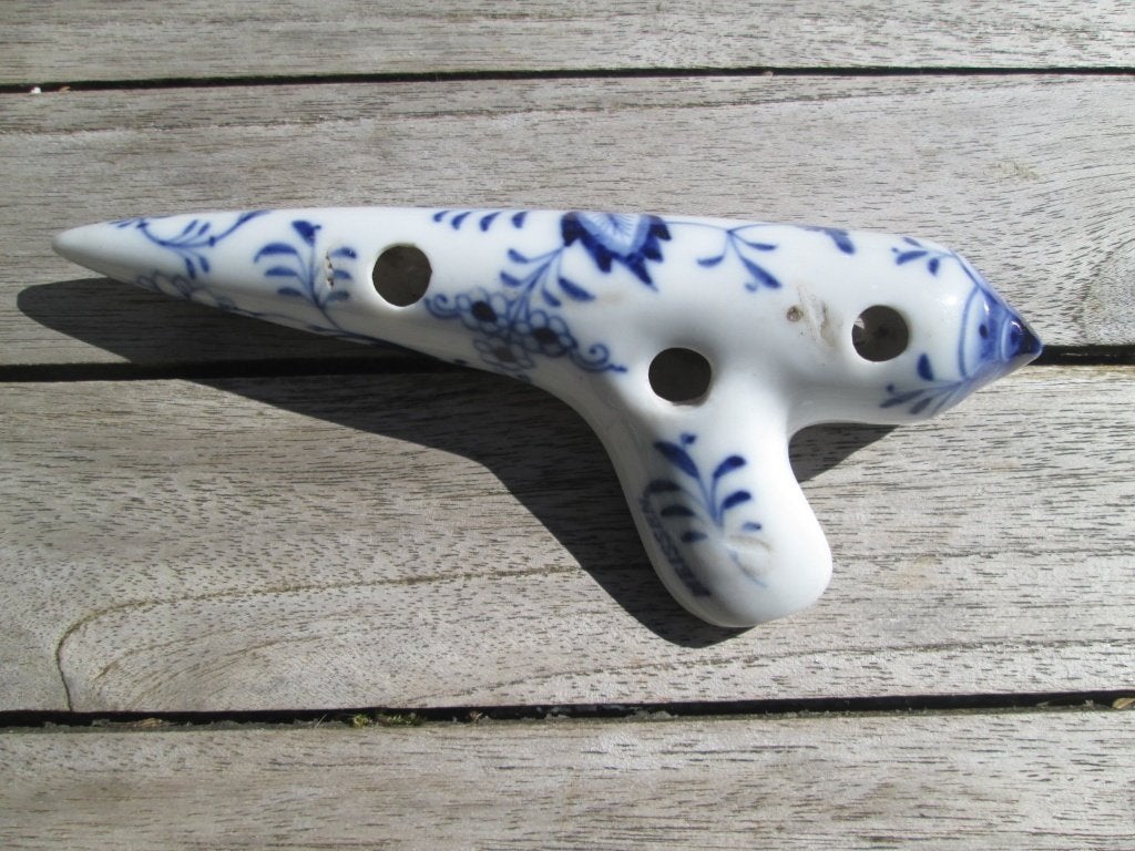 Meissen Ocarina / Fluit met Zwiebelmuster decor Uienpatroon, Antiek en Kunst, Ophalen of Verzenden