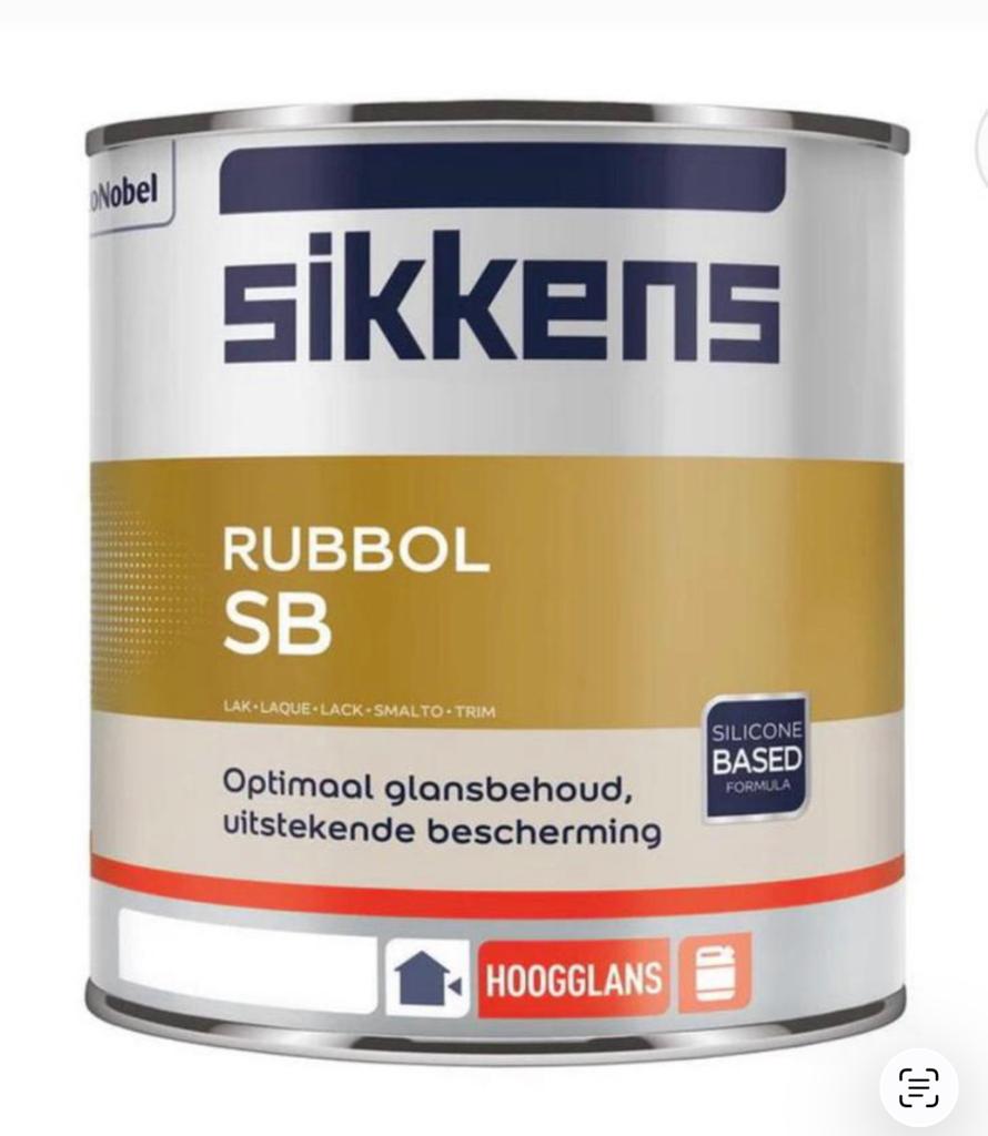 Sikkens Rubbol Sb Ral 7005 2.5L Hooglans Buiten A-klasse, Verzenden, Nieuw, Wit, Lak