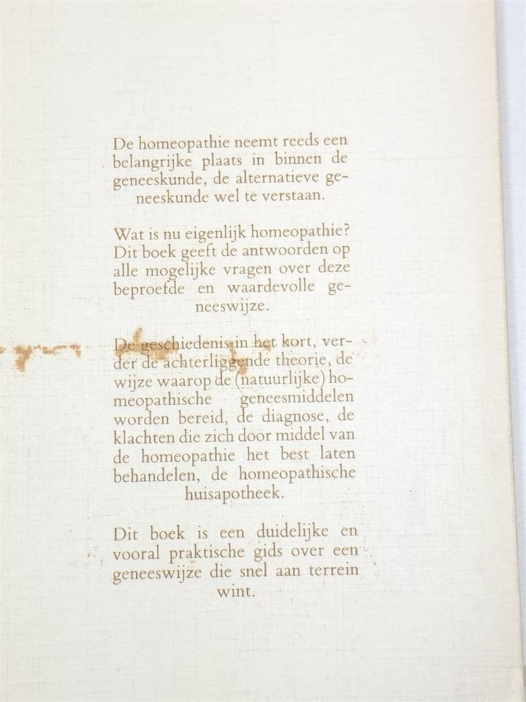 Homeopathie — Beknopte Inleiding in de Geneeswijze 1988, Ophalen of Verzenden, Gelezen, Overige onderwerpen, Achtergrond en Informatie