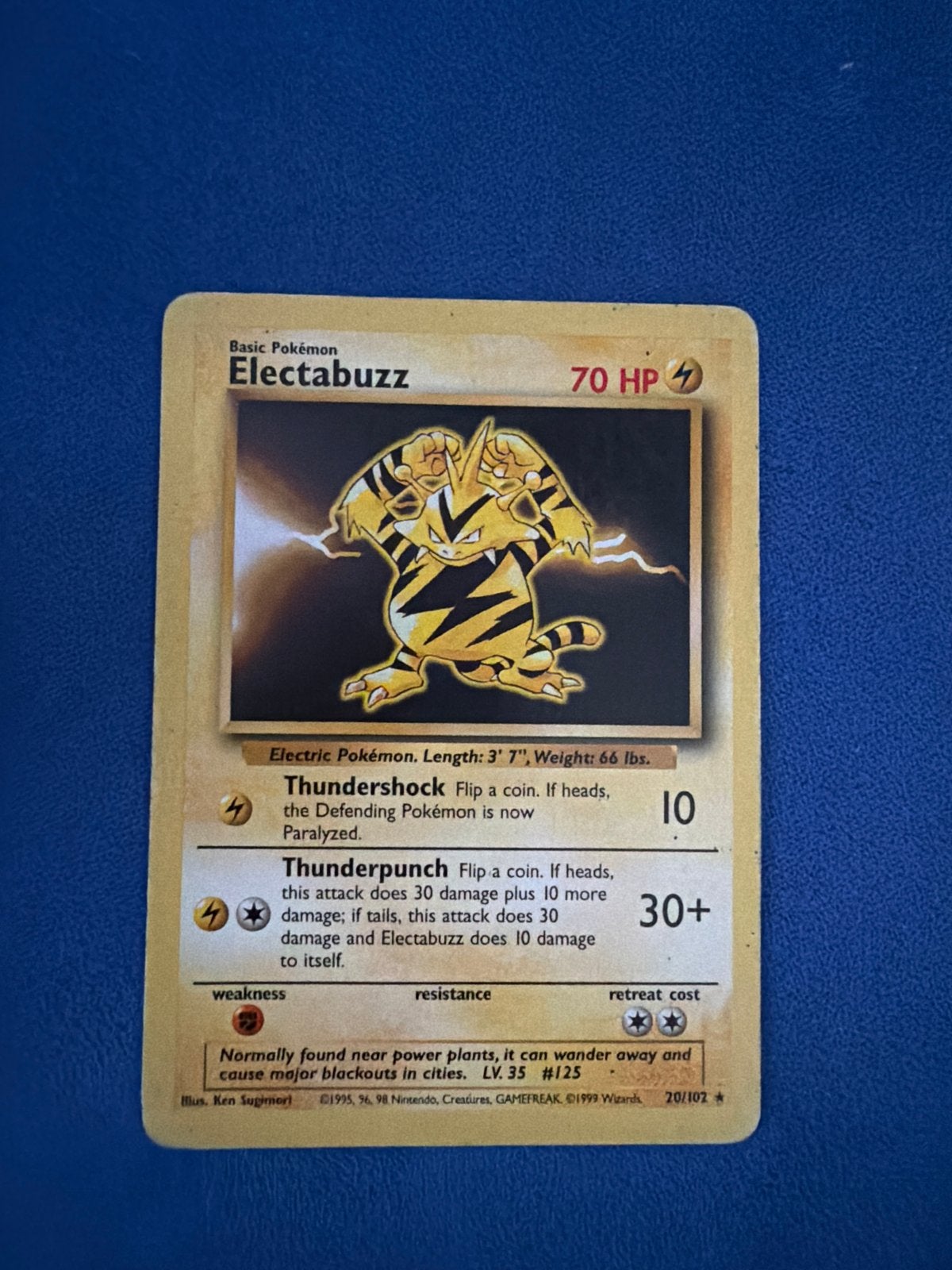 Pokémon Electabuzz 70 HP (1999) - Zeldzame Kaart, Ophalen of Verzenden, Gebruikt, Losse kaart