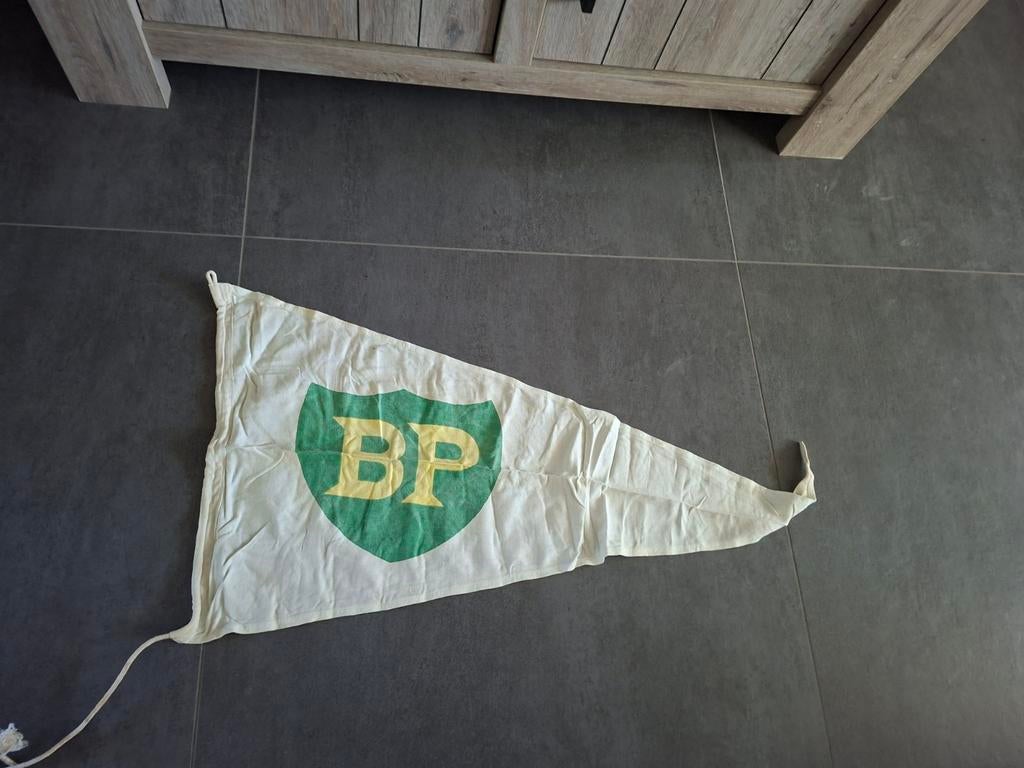 Bp punt vlag oude logo, Ophalen of Verzenden, Gebruikt, Reclamebord