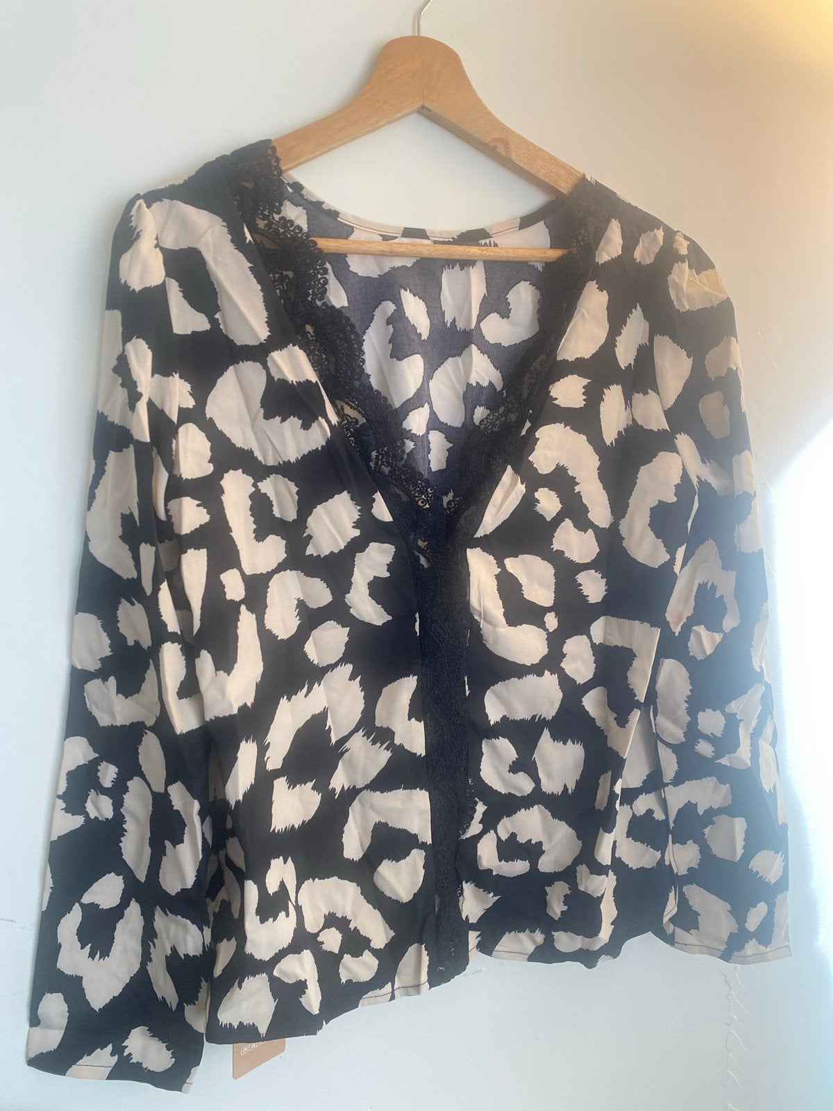 Shein Frenchy Blouse met luipaardprint en kant, Ophalen of Verzenden, Nieuw, Maat 38/40 (M), Zwart