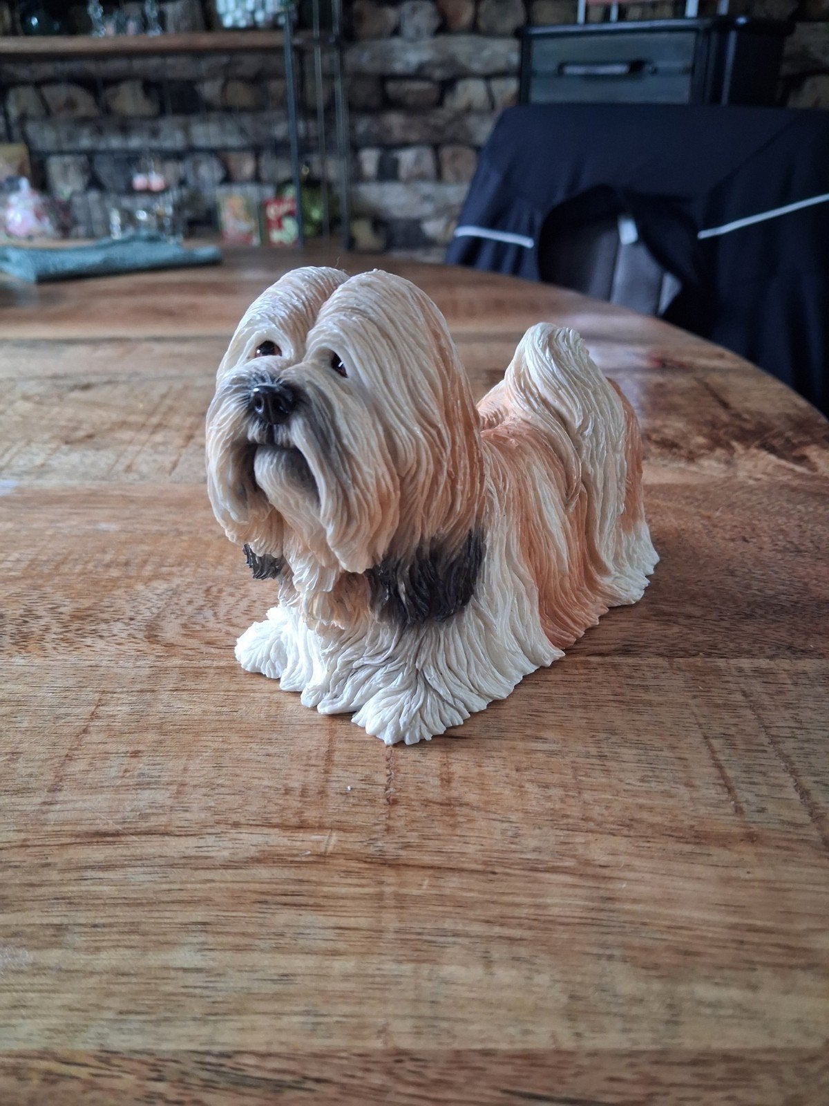 Polystone Lhasa Apso Beeldje - 10 cm - Onbeschadigd, Ophalen of Verzenden, Zo goed als nieuw, Hond of Kat, Beeldje of Figuurtje