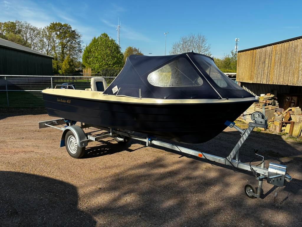 Aanbieding !!! Sea finder 420met 8 pk tohatsu 4t op trailer, Watersport en Boten, Sloepen, Ophalen, Zo goed als nieuw, Buitenboordmotor