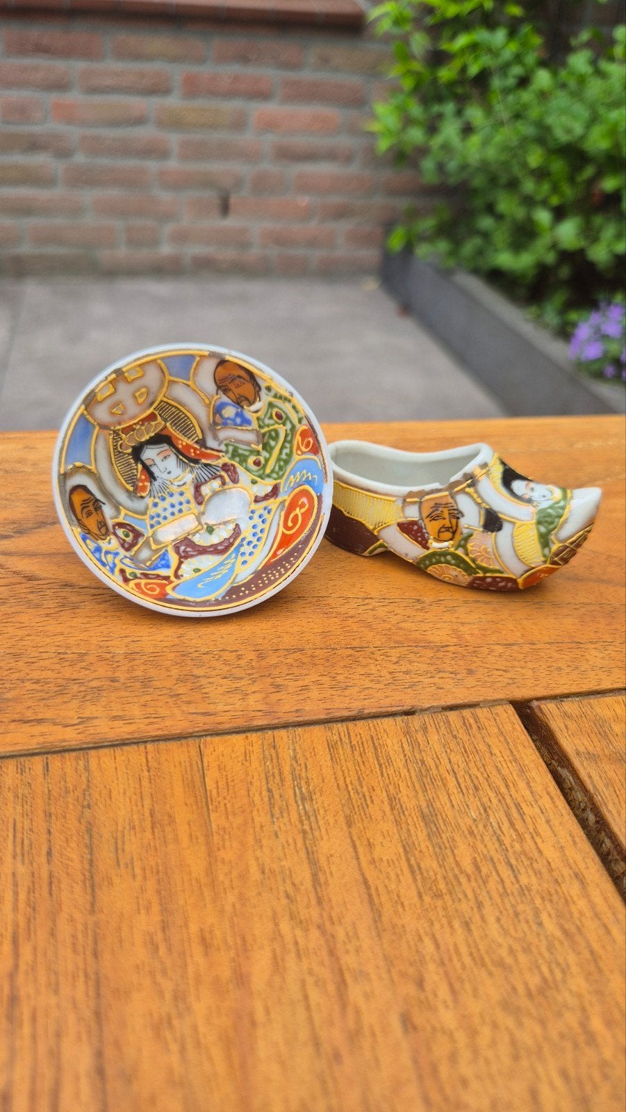Decoratieve Japanse klomp en schaaltje, Antiek en Kunst, Antiek | Keramiek en Aardewerk, Ophalen