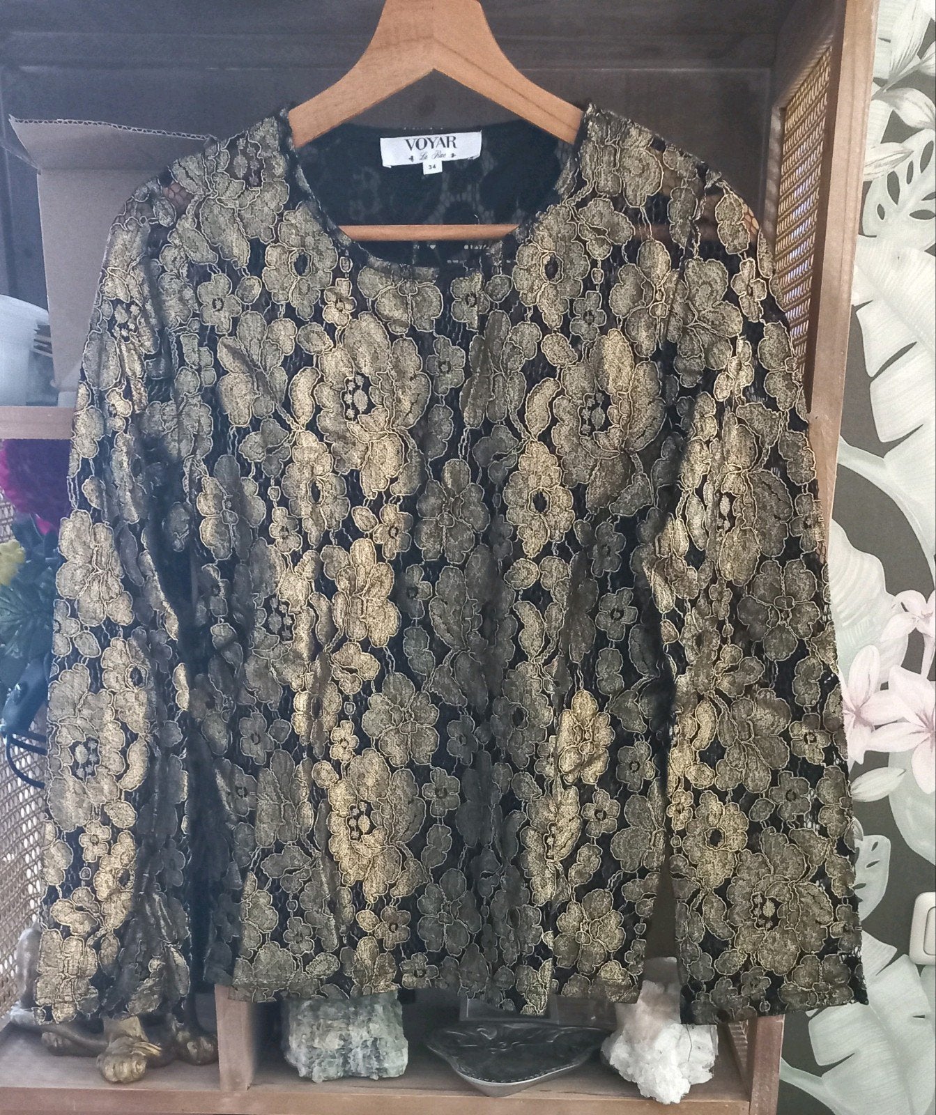 Goud/zwarte blouse, Voyar La Rue, Zwart, Nieuw, Ophalen of Verzenden