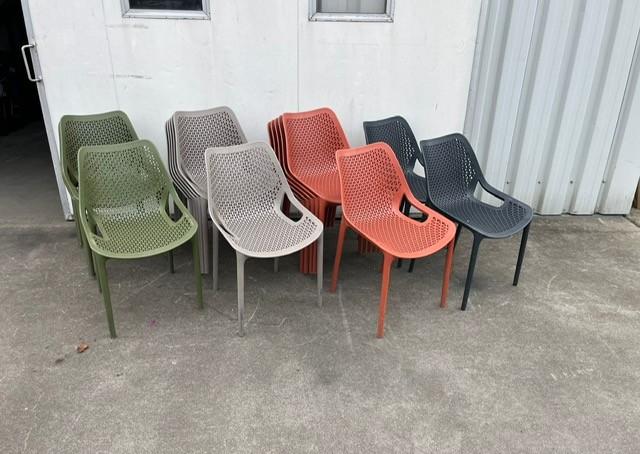 24 stuks nette horeca terrasstoelen kunststof model Air, Ophalen, Kunststof, Overige kleuren, Zo goed als nieuw