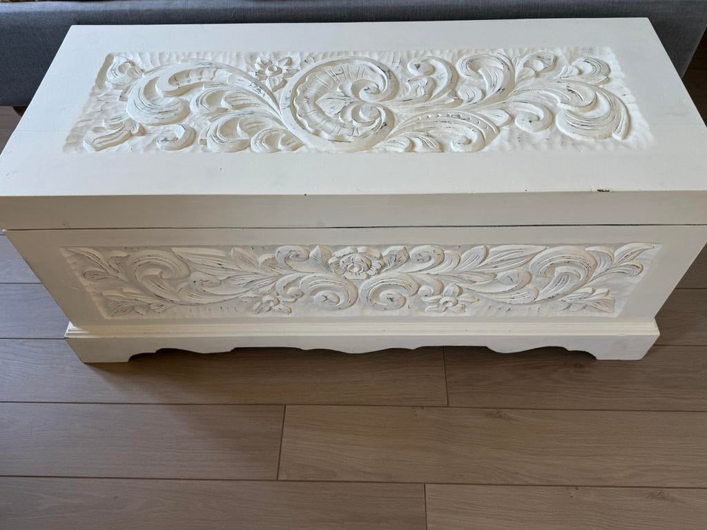 Brocante dekenkist maat 124x55x51, lekker veel opbergruimte, Ophalen, Gebruikt, 100 tot 150 cm, 50 tot 75 cm
