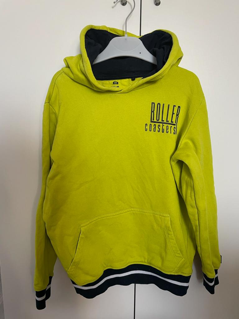 Geel/groene hoodie 158/164, Ophalen of Verzenden, Zo goed als nieuw, Jongen, Trui of Vest