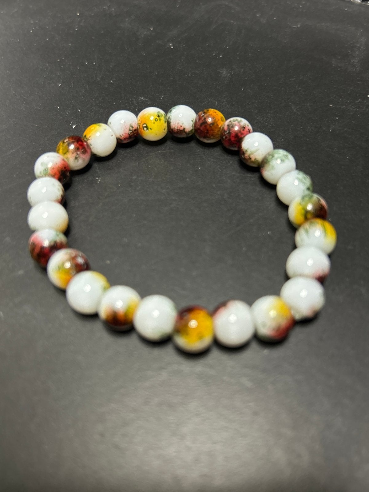 Kleurrijke kralenarmband - Uniek design, Sieraden, Tassen en Uiterlijk, Verzenden, Zo goed als nieuw, Overige kleuren, Overige materialen