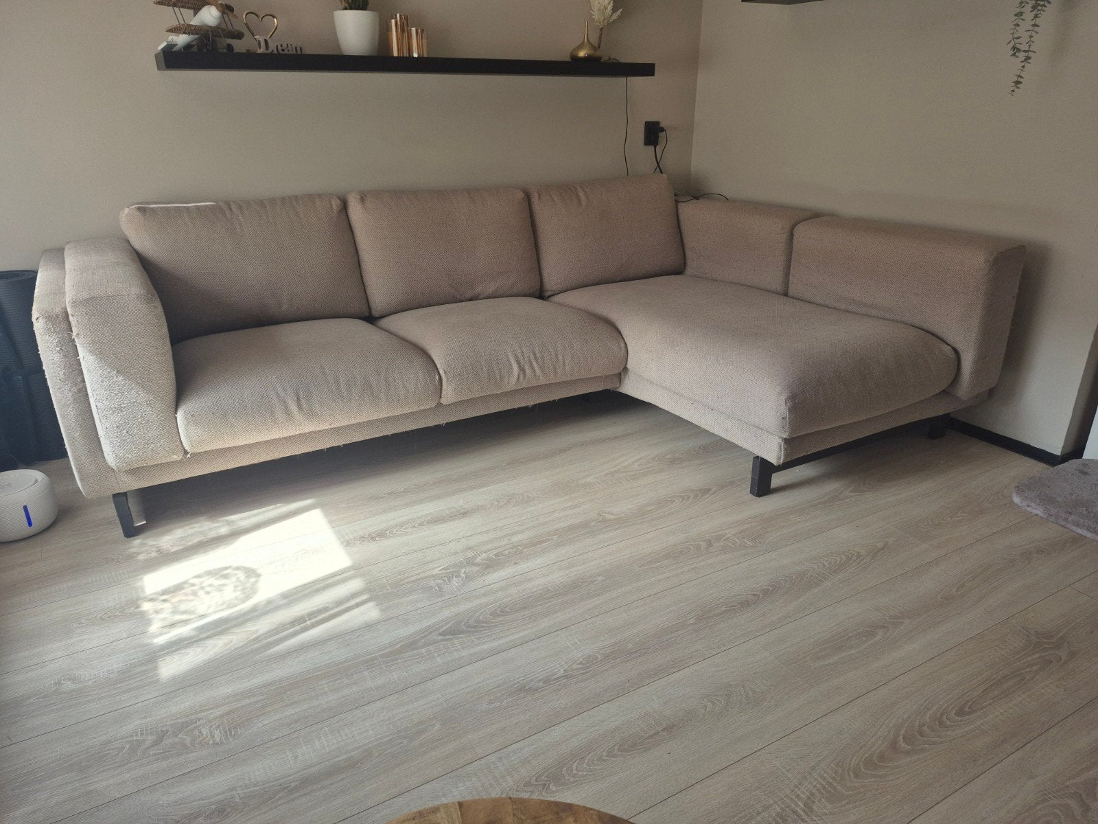 Ikea Nockeby bank - 6,5 jaar oud, hoezen wasbaar, Ophalen, 250 tot 300 cm, Gebruikt, Hoekbank