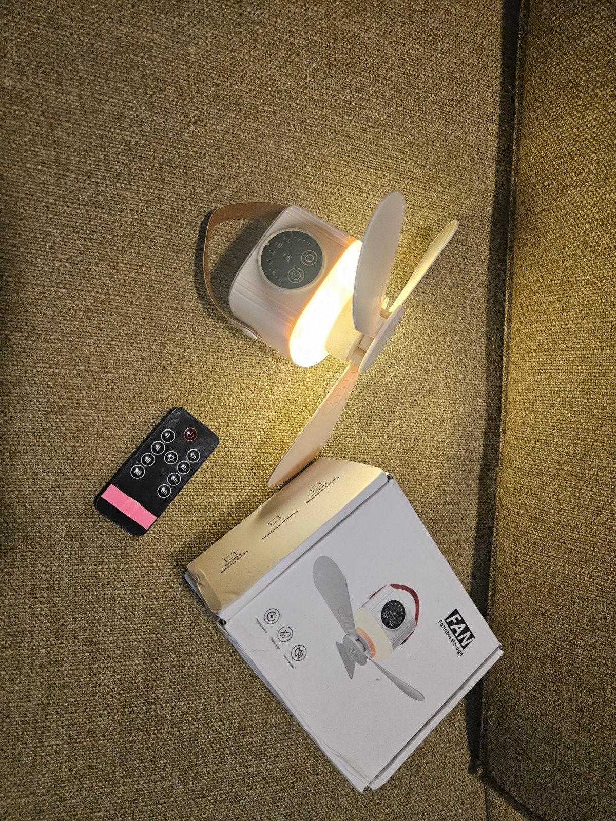 Krachtige Camping Ventilator met Licht en Afstandsbediening, Ophalen of Verzenden, Nieuw