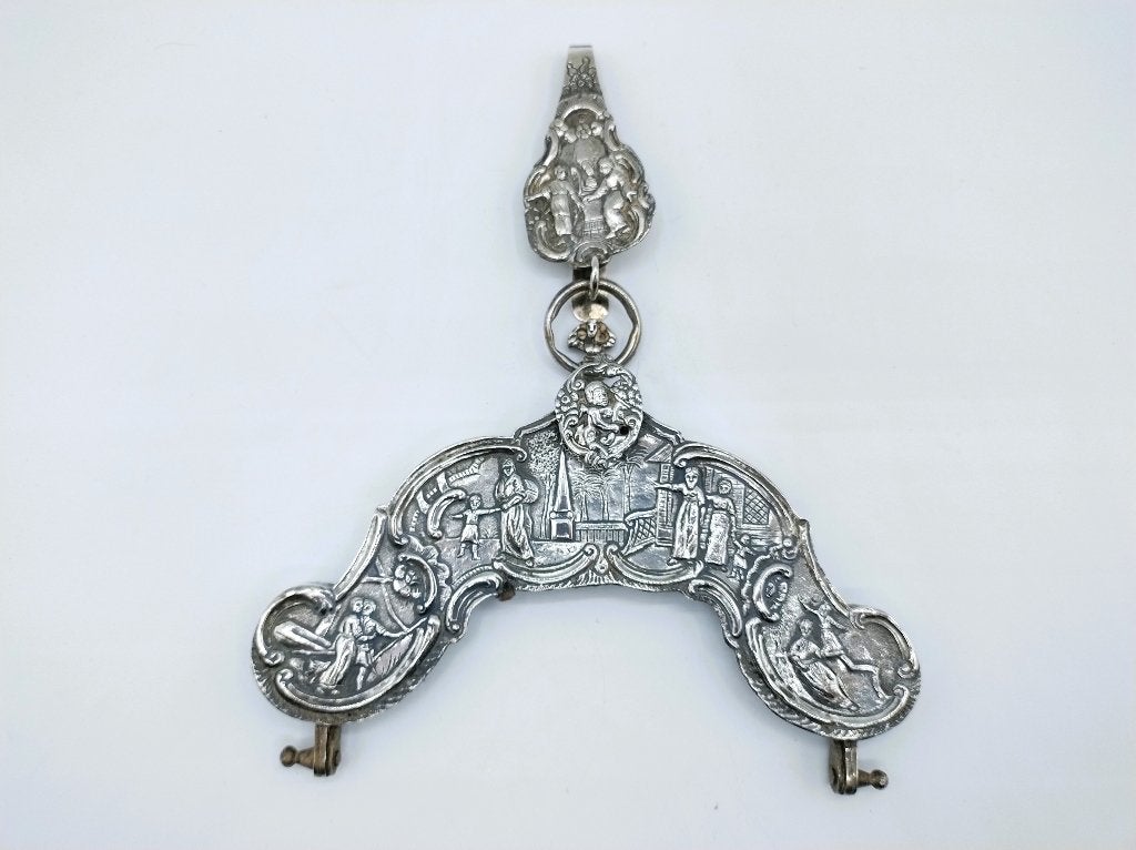 Zilveren tasbeugel met tashaak, G.L. Schuiten, Groningen, Verzenden, Zilver