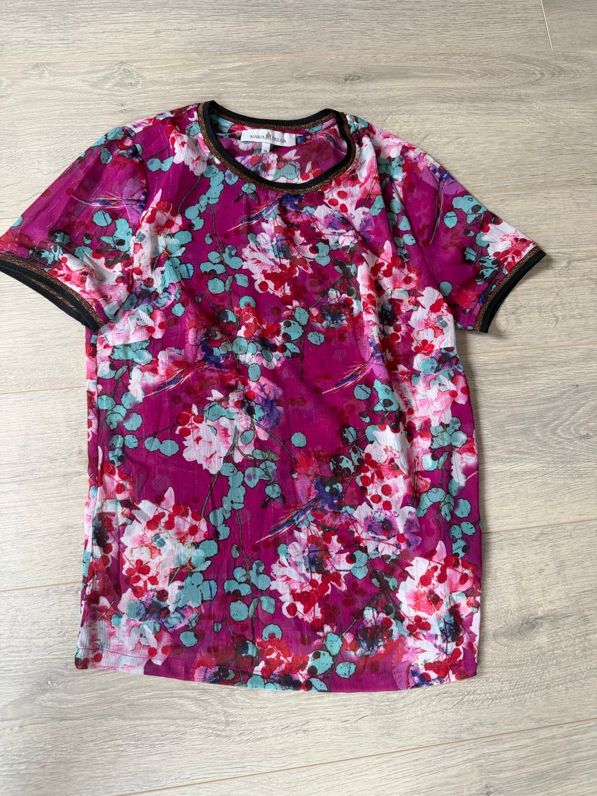 Maria Tailor Bloemenprint Top Maat 34, Ophalen of Verzenden, Zo goed als nieuw, Korte mouw, Roze