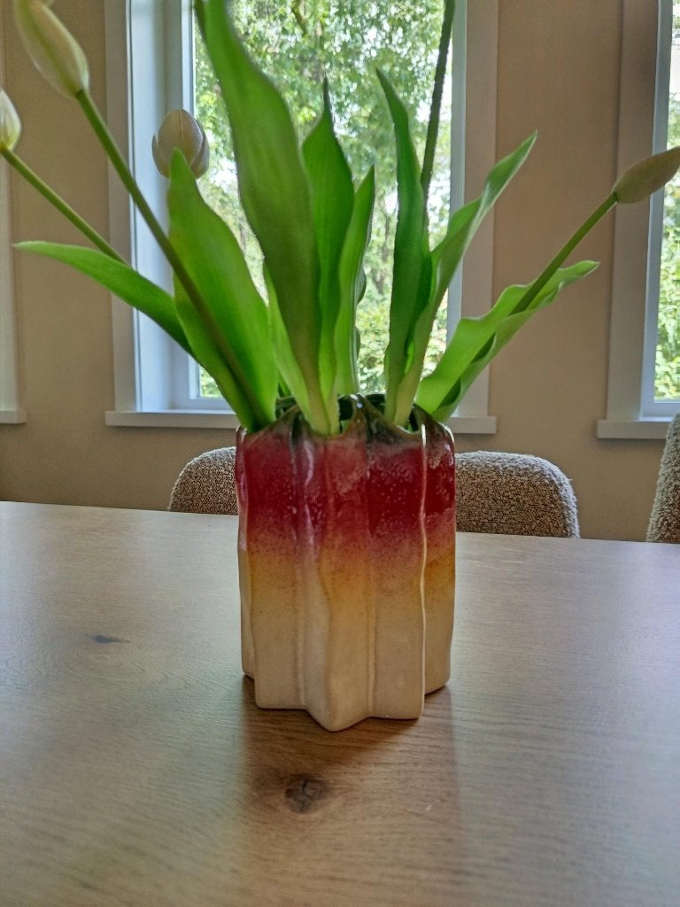 Regenboog Poppy vaas S 10,5x10,5x15cm, Huis en Inrichting, Woonaccessoires | Vazen, Ophalen of Verzenden, Nieuw, Overige kleuren