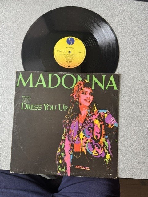 MADONNA - dress you up 12 INCH SINGLE 1985 DUI, Cd's en Dvd's, Vinyl Singles, Gebruikt, Ophalen of Verzenden, Fotohoes, Pop