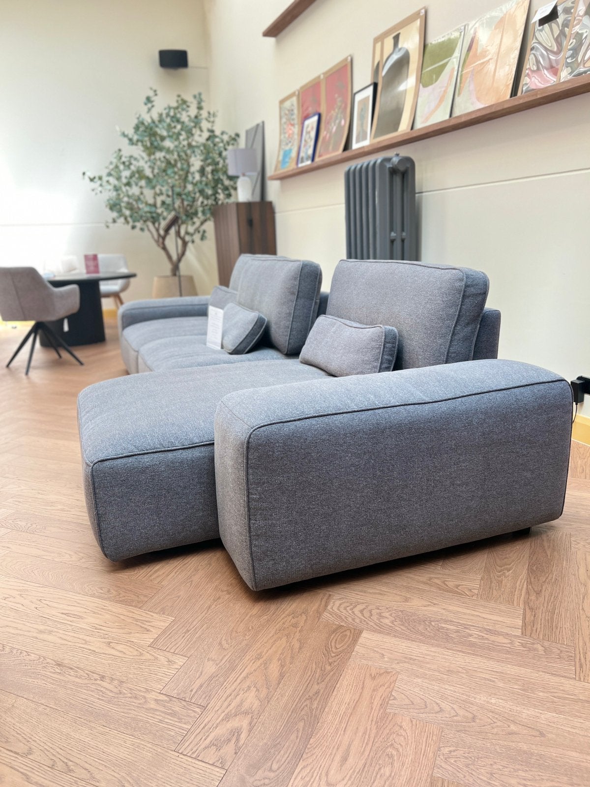 Modulaire bank Skogen Sigurd met elektrisch verstelbare, Nieuw, 125 cm of meer, Ophalen of Verzenden, Stof