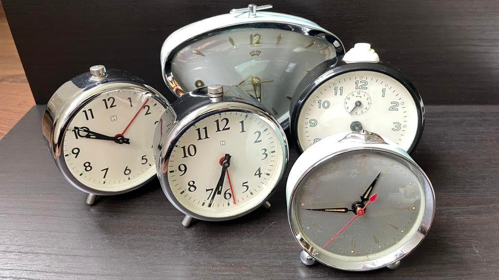5 Vintage Wekkers - Analoog en Werkend, Ophalen of Verzenden