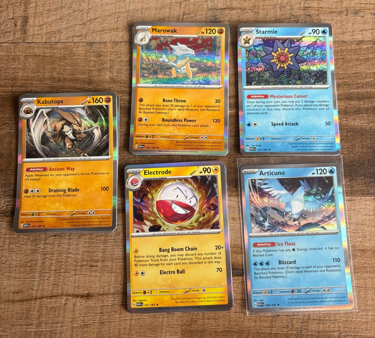 Pokémon 151 Mew Serie Kaarten - Marowak, Starmie, Articuno, Ophalen of Verzenden, Zo goed als nieuw, Meerdere kaarten