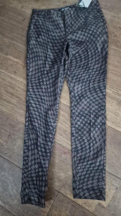 Geblokte Nickjean broek bruin/zwart maat 36, Meerkleurig, Ophalen of Verzenden, Maat 36 (S), Gedragen