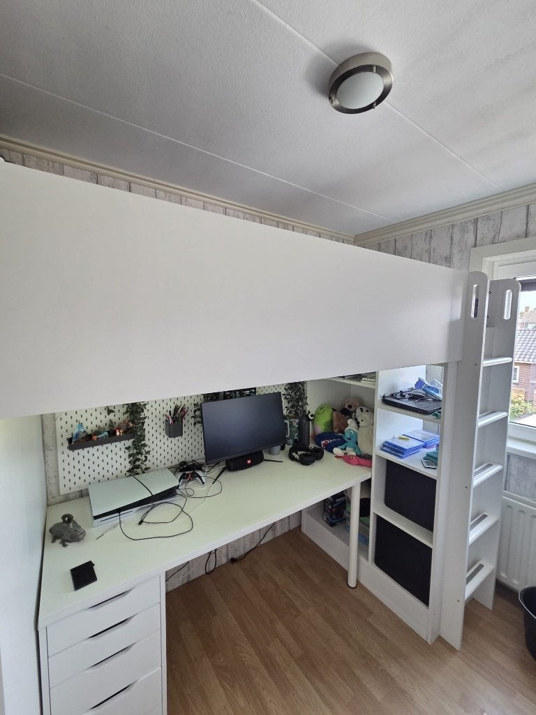 IKEA SMÅSTAD Hoogslaper met bureau en opbergruimte, Huis en Inrichting, Slaapkamer | Stapelbedden en Hoogslapers, Ophalen, Gebruikt