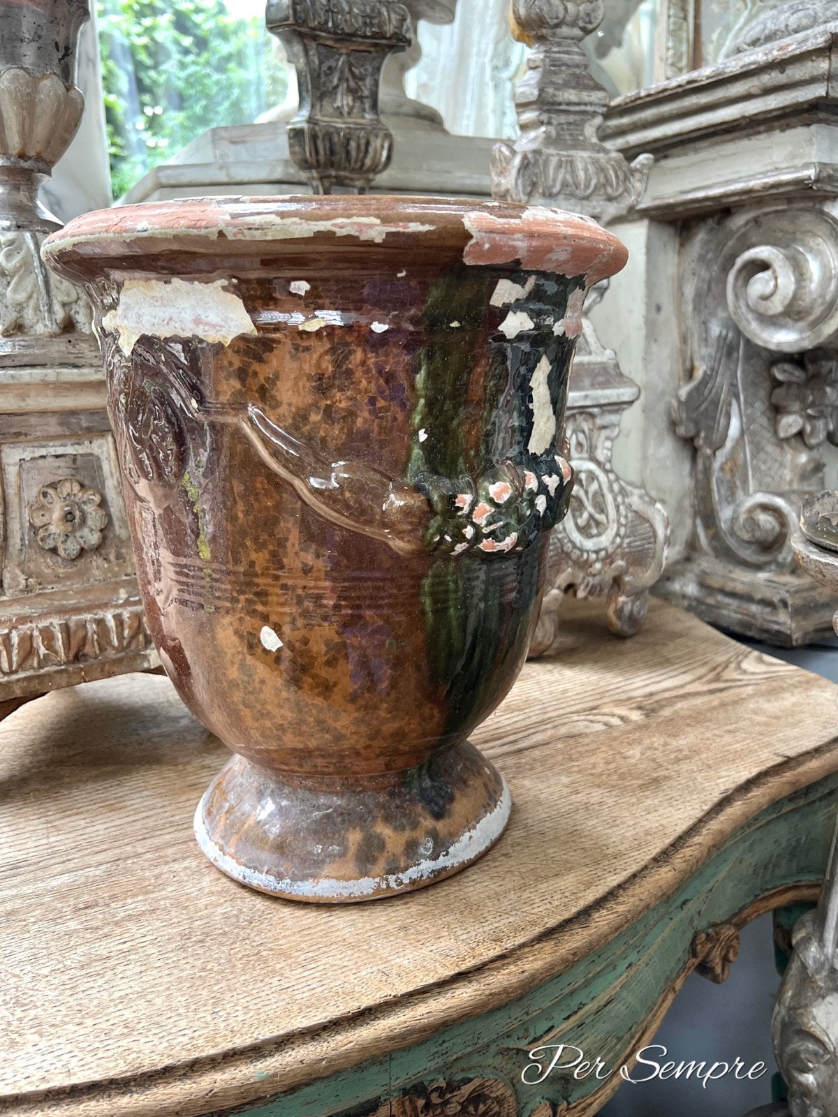 Per Sempre , Waanzinnige Mooie Oude Franse Anduse Pot, Ophalen of Verzenden
