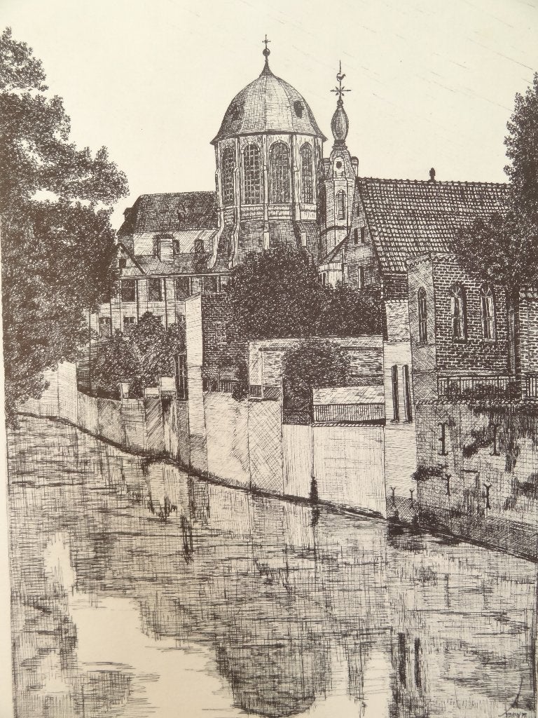 ets Hanswijkkerk Fonteinbrug Mechelen, Alex Depaepe, 1978, Architectuur, Ophalen of Verzenden, Origineel, 1950 - 1999