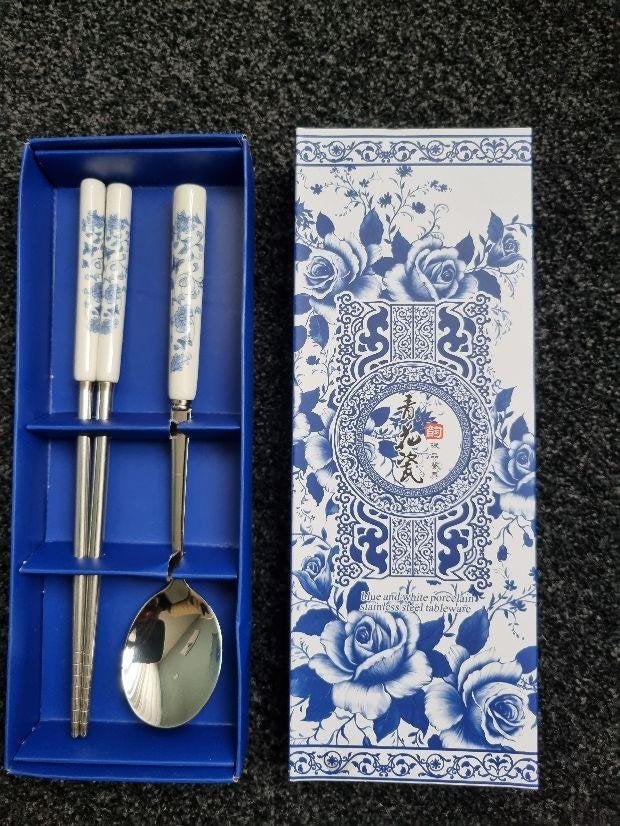 *CHINESE EETSTOKJES IN LUXE GESCHENKDOOS NIEUW*, Ophalen, Nieuw, Rvs of Chroom, Bestekset