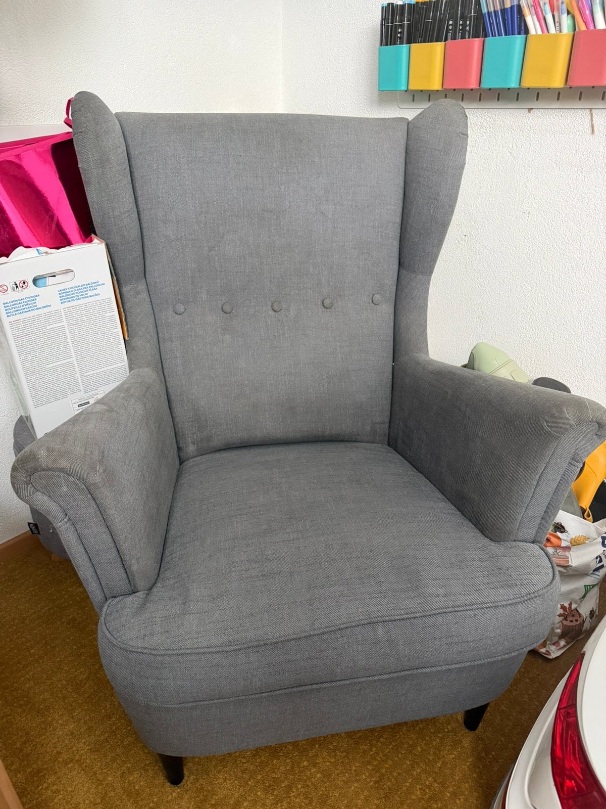 Ikea strandmon fauteuil, Ophalen, Gebruikt, Eenpersoons, 75 tot 100 cm