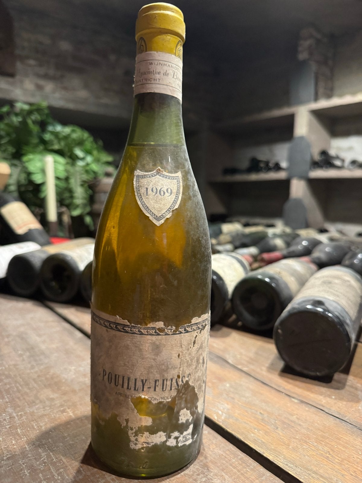 Pouilly-Fuissé 1969 - Vintage Witte Wijn met Kurkprobleem, Verzamelen, Ophalen of Verzenden, Gebruikt, Frankrijk, Witte wijn