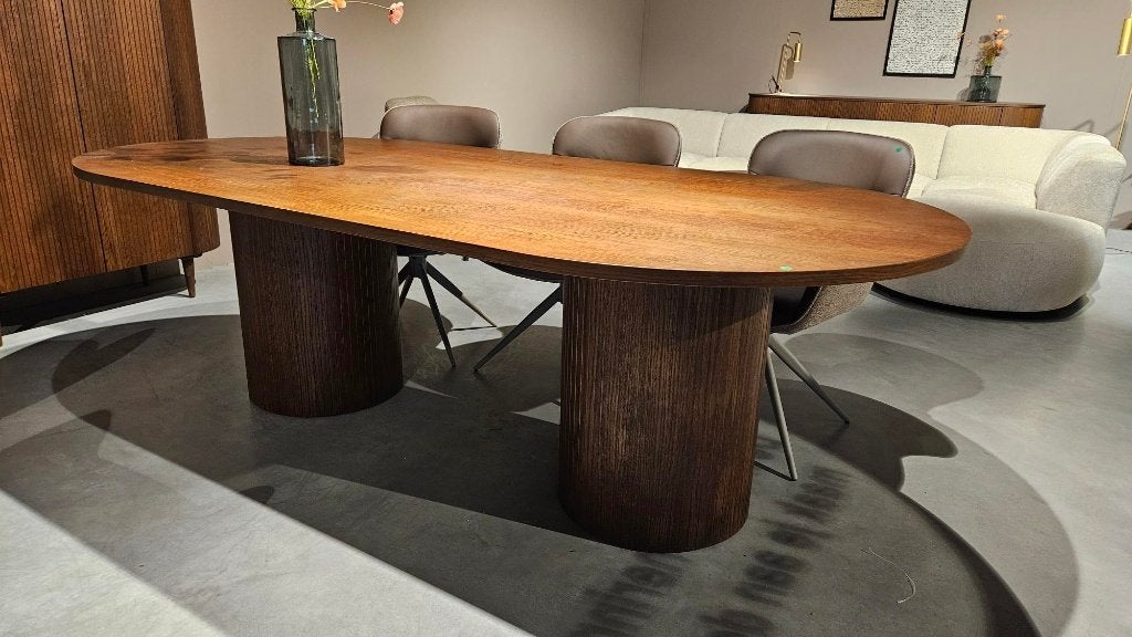 Eettafel Japandi Walnoot Eiken van 1.399, Ophalen, Japandi, Eikenhout, 200 cm of meer