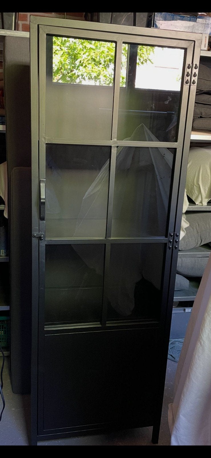 Industriële kast mat zwart - 178x60x40 cm, Ophalen