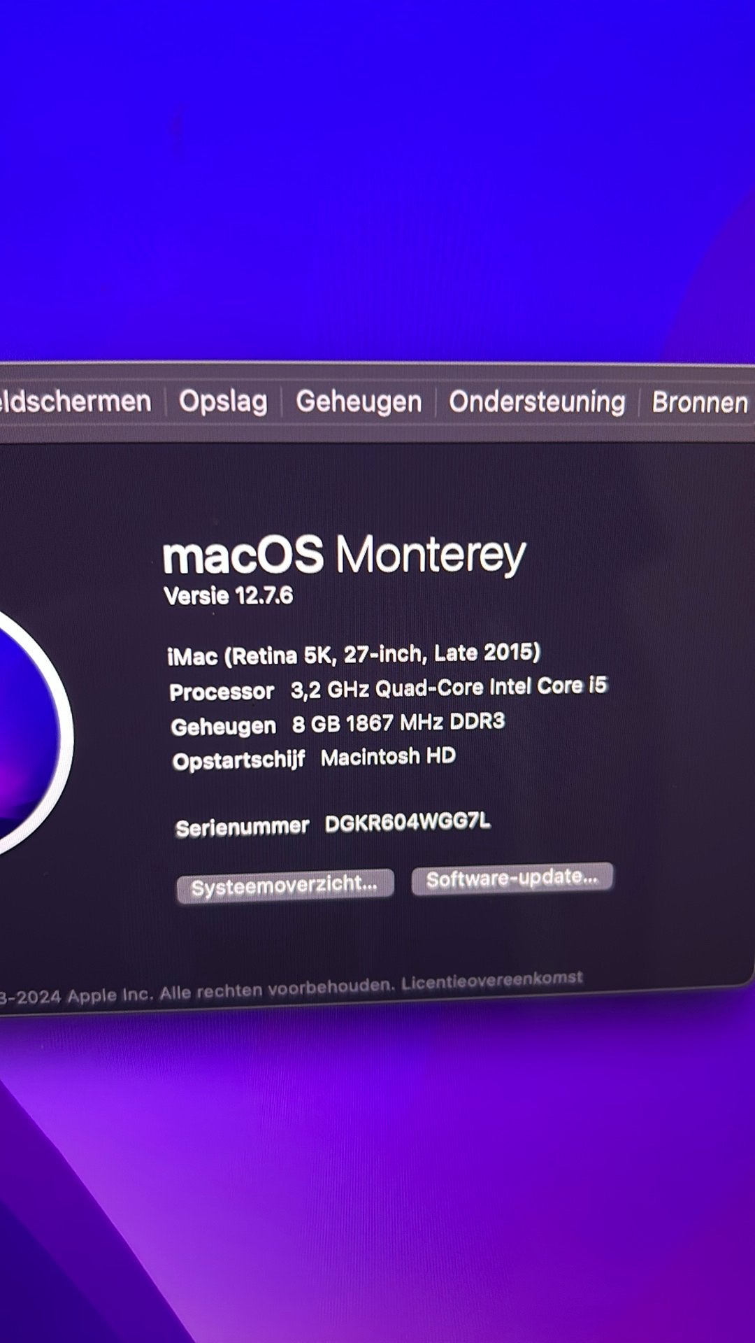 iMac (Retina 5K, 27-inch, Late 2015) - 8GB RAM, 3.2GHz, Ophalen, Gebruikt, IMac, 3 tot 4 Ghz