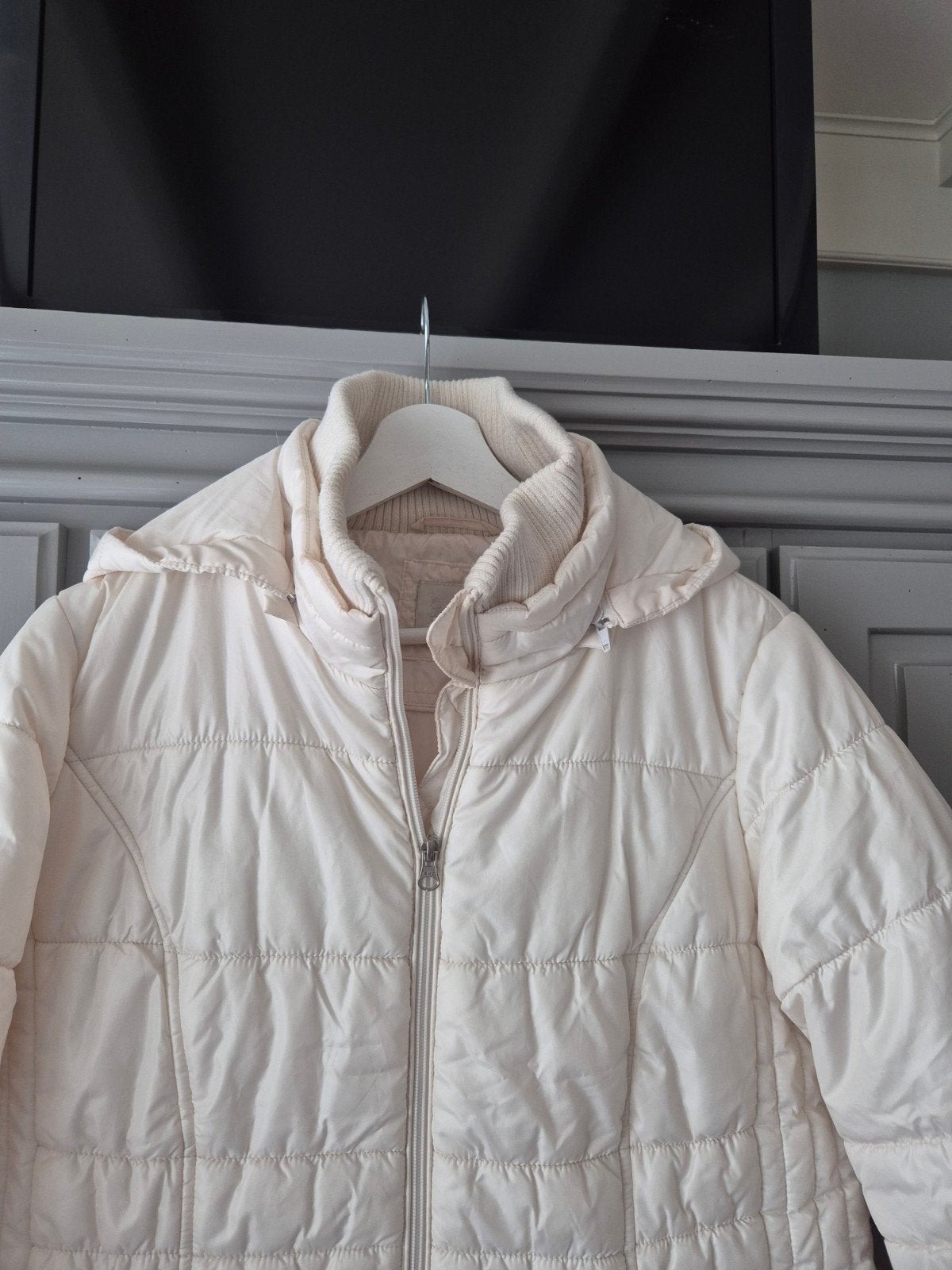 Jas gewatteerd crème kleur, Ophalen of Verzenden, Maat 38/40 (M)