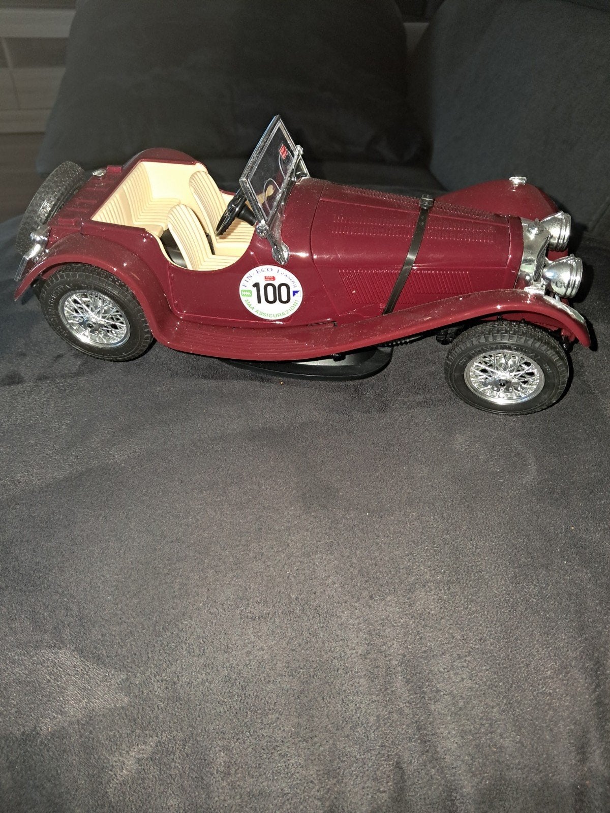 Bburago 1:18 - Jaguar SS 100 (1937) Mille Miglia - Bordeauxr, Ophalen of Verzenden, Auto