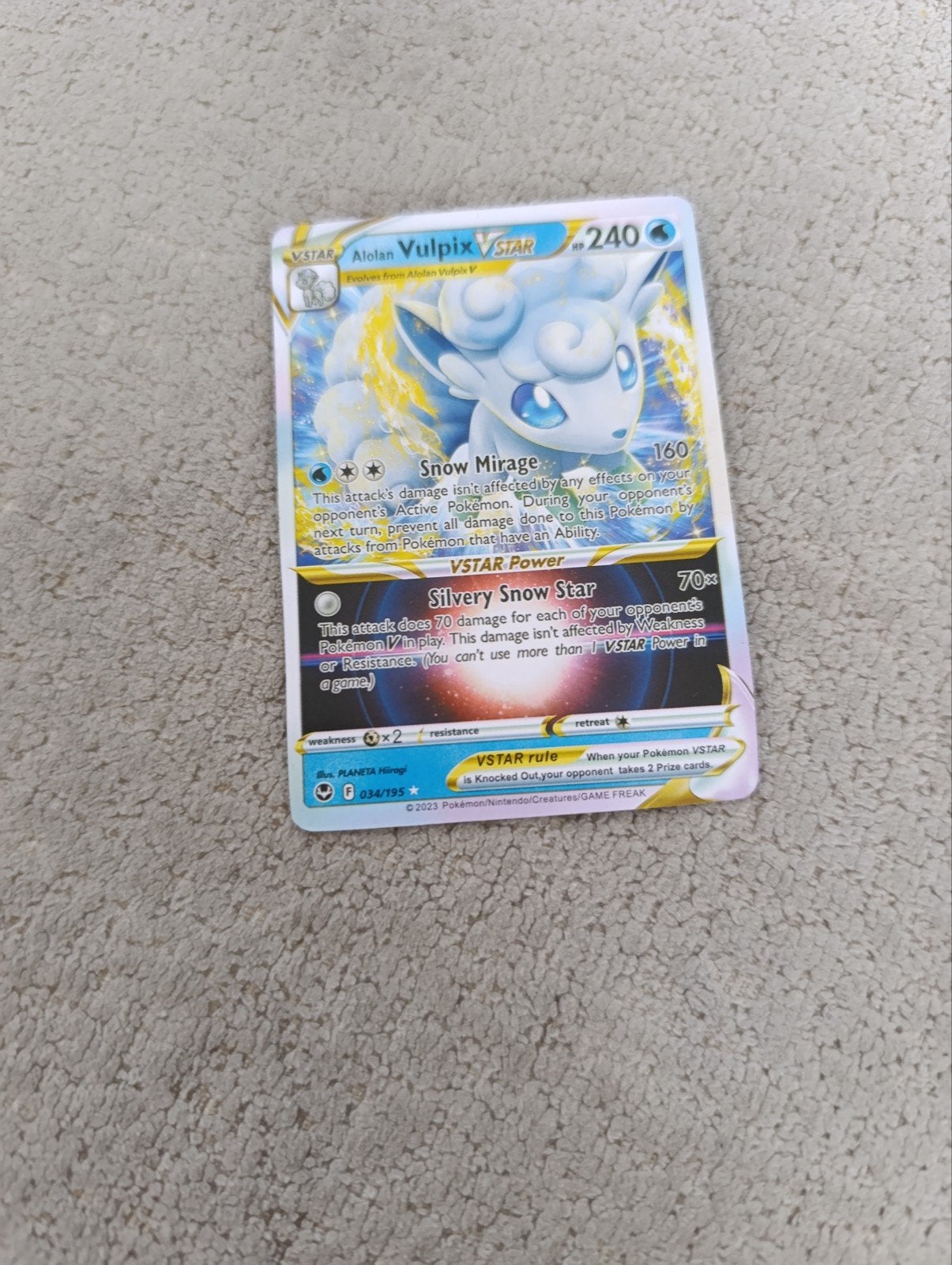 Pokemon Alolan Vulpix VSTAR kaart, Ophalen of Verzenden, Zo goed als nieuw, Losse kaart