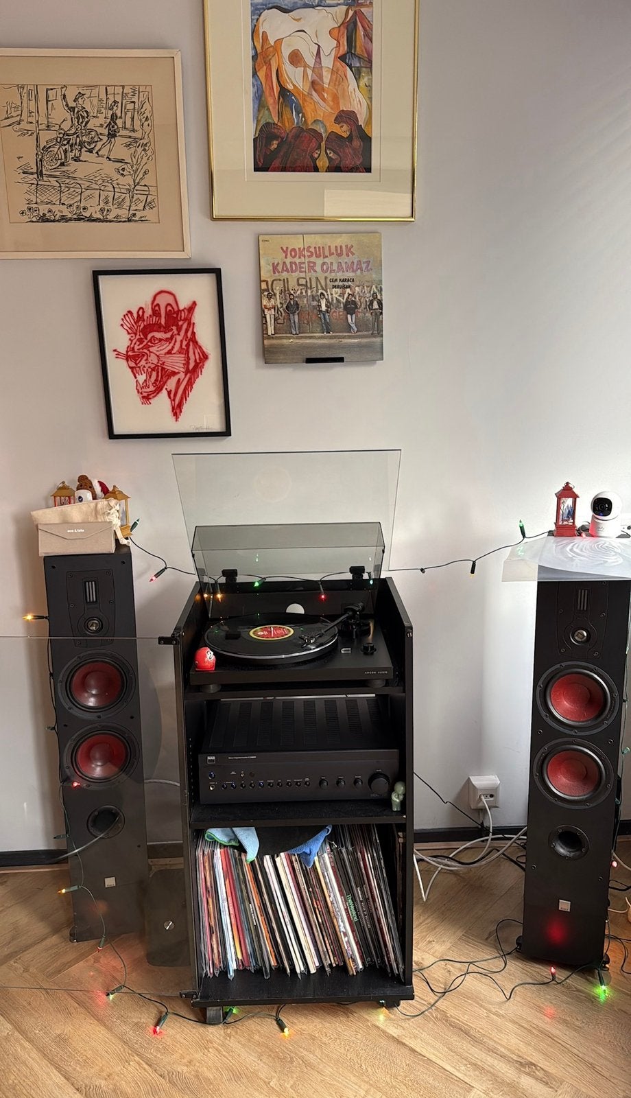 Vinyl platenspeler meubel ZONDER INHOUD., Ophalen, Gebruikt