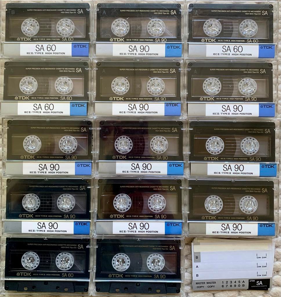 GERESERVEERD IZGST 14x TDK SA90 SA60 1988 cassettebandjes SA, Gebruikt, 2 t/m 25 bandjes, Ophalen of Verzenden, Voorbespeeld