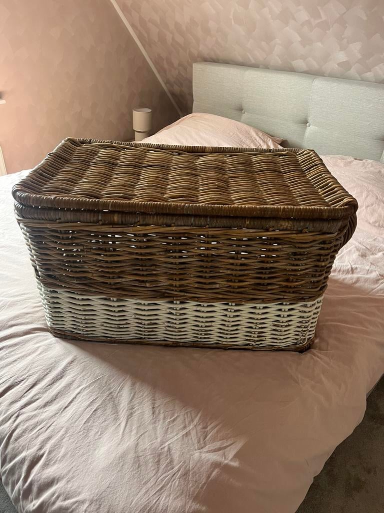 Mooie grote rotan mand, Huis en Inrichting, Ophalen, Zo goed als nieuw, Rond, Riet
